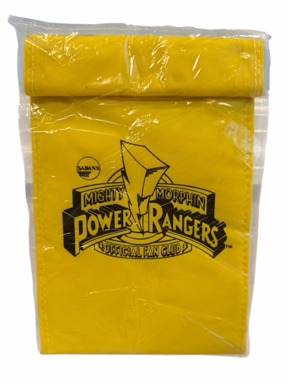 Vtg 1994 Mighty Morphin Power Rangers Official Fan Club Power Lunch Bag Yellow